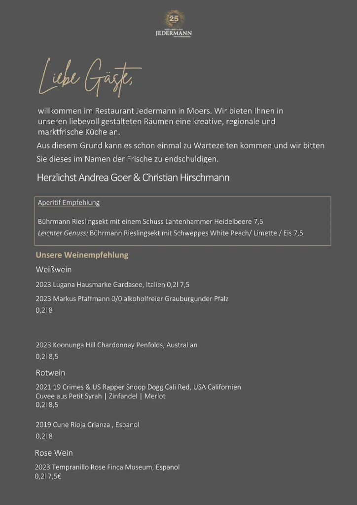 Menu_Restaurant Jedermann - Moers_Moers_image_1