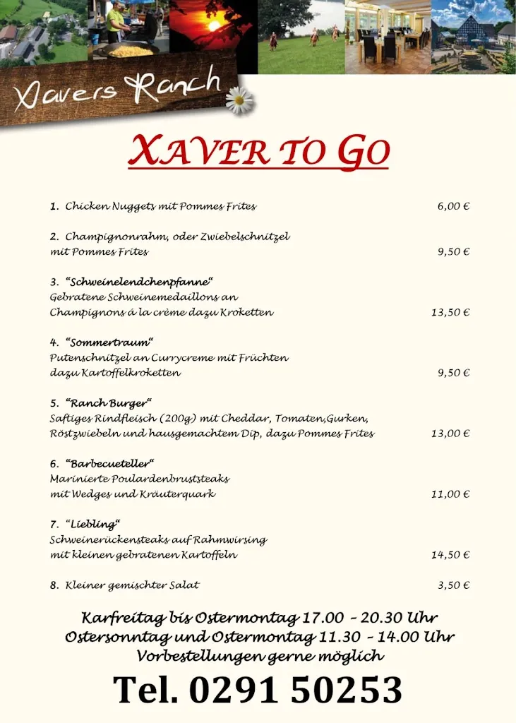 Menu_Xavers Ranch_Meschede_imagen_1
