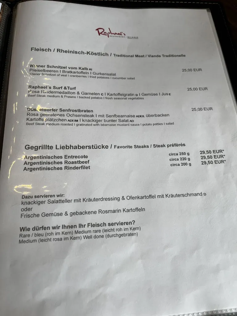 Menu_Raphael's Restaurant_Rhein_immagine_3
