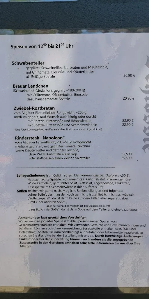 Menu_Schlössle - Traditionswirtschaft mit Bierkultur_Neu-Ulm_image_4