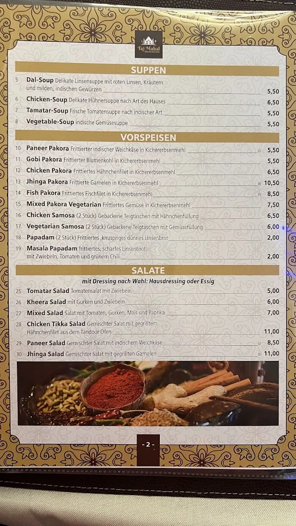 Menu_Taj Mahal Indisches Restaurant_Niederkassel_image_1