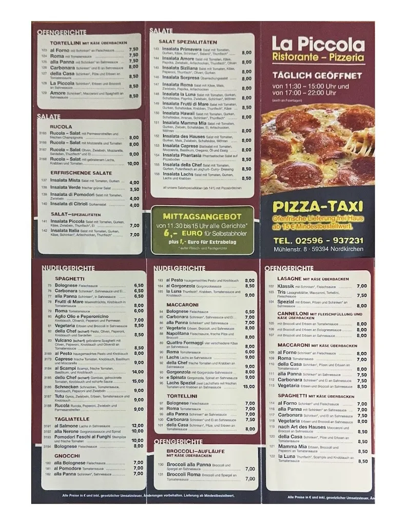 Menu_La Piccola Ristorante - Pizzeria in Nordkirchen_Nordkirchen_immagine_2