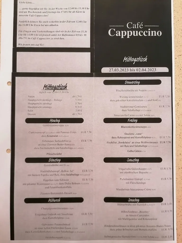 Menu_Café Cappucino_Niederkrüchten_image_1