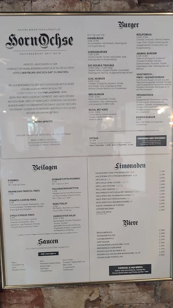 Menu_Hornochse - Burger Manufaktur Köln_Köln_image_3