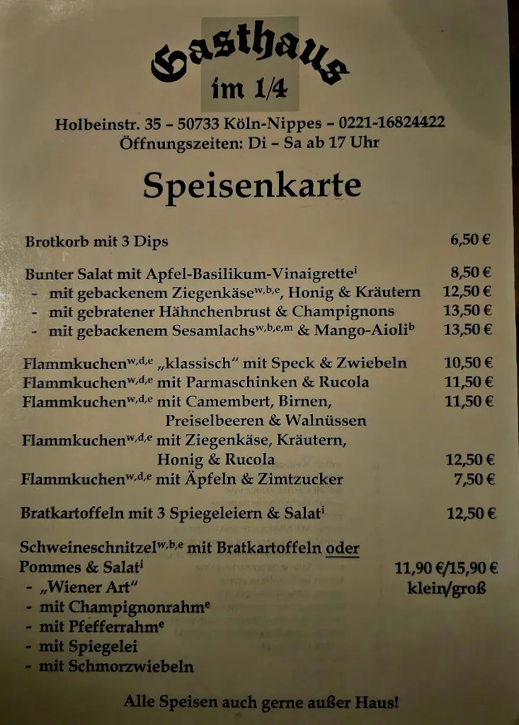 Menu_Gasthaus im 1/4_Köln_image_1