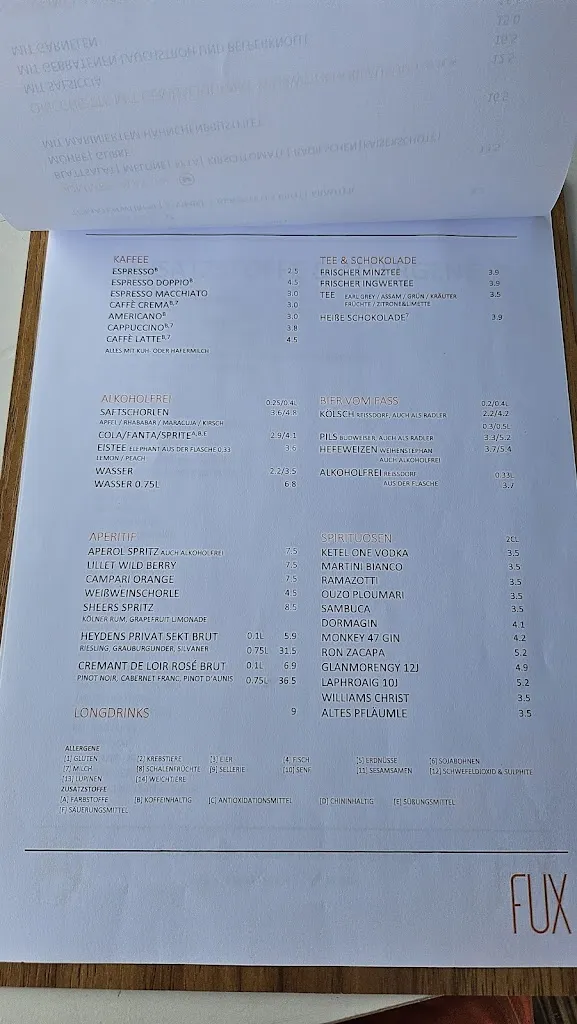 Menu_FUX Restaurant Köln am Rhein_Köln_image_1
