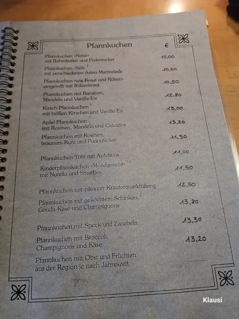 Menu_Gaststätte Pfannkuchenhaus_Nümbrecht_immagine_1