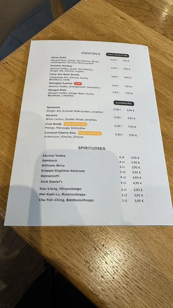 Menu_XIAO Oberhausen_Oberhausen_immagine_3