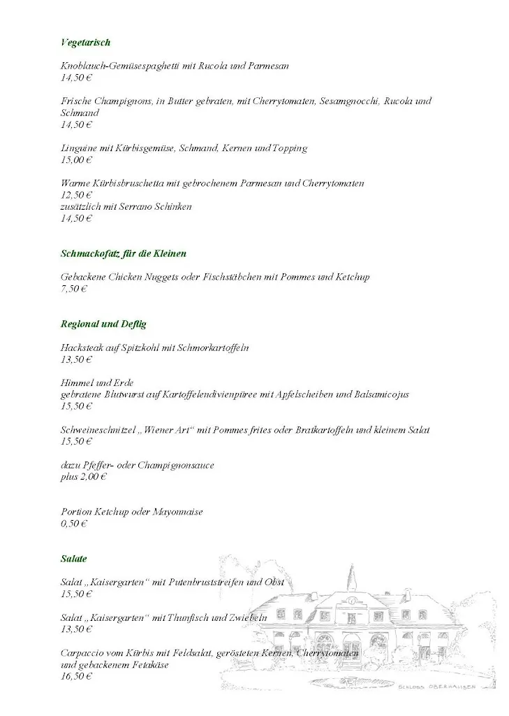 Menu_Schloss Gastronomie Kaisergarten / Oberhausen_Oberhausen_image_4
