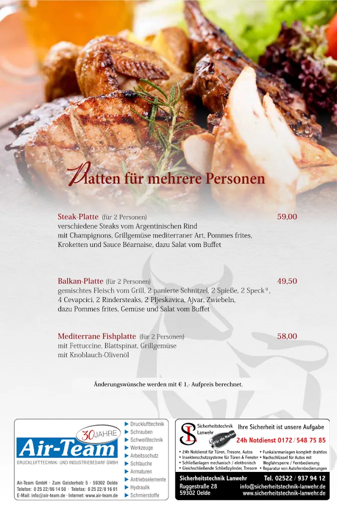 Menu_Restaurant & Hotel Zum Wasserturm_Oelde_immagine_3