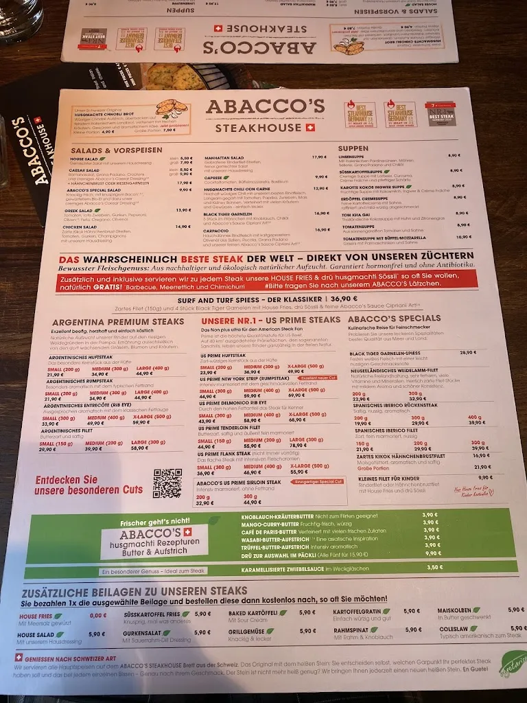 Menu_ABACCO'S STEAKHOUSE Köln_Köln_immagine_1