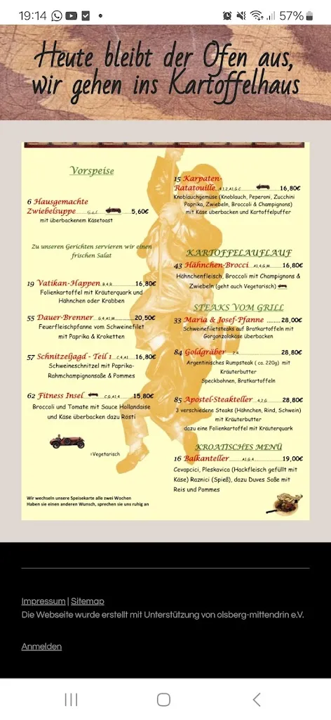 Menu_Das kleine Kartoffelhaus zur Nikolausklause Olsberg_Olsberg_image_2