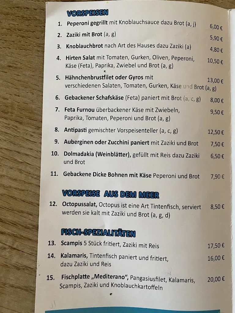 Menu_Griechisches Restaurant Erholung „Athos
