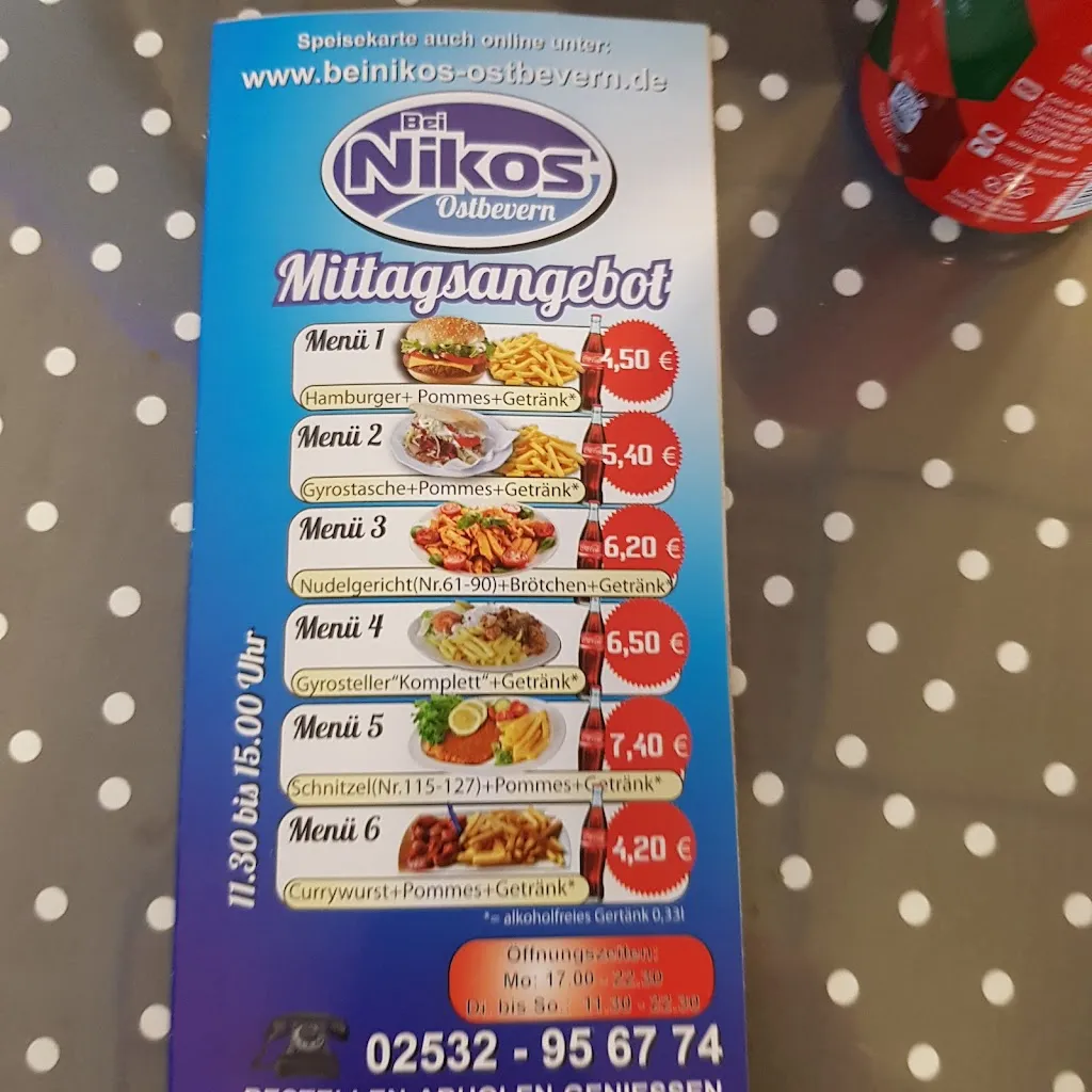 Menu_Bei Nikos Ostbevern_Ostbevern_immagine_2