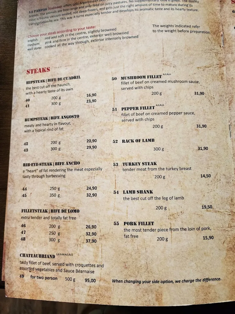 Menu_Steakhouse La Pampa_Paderborn_image_1