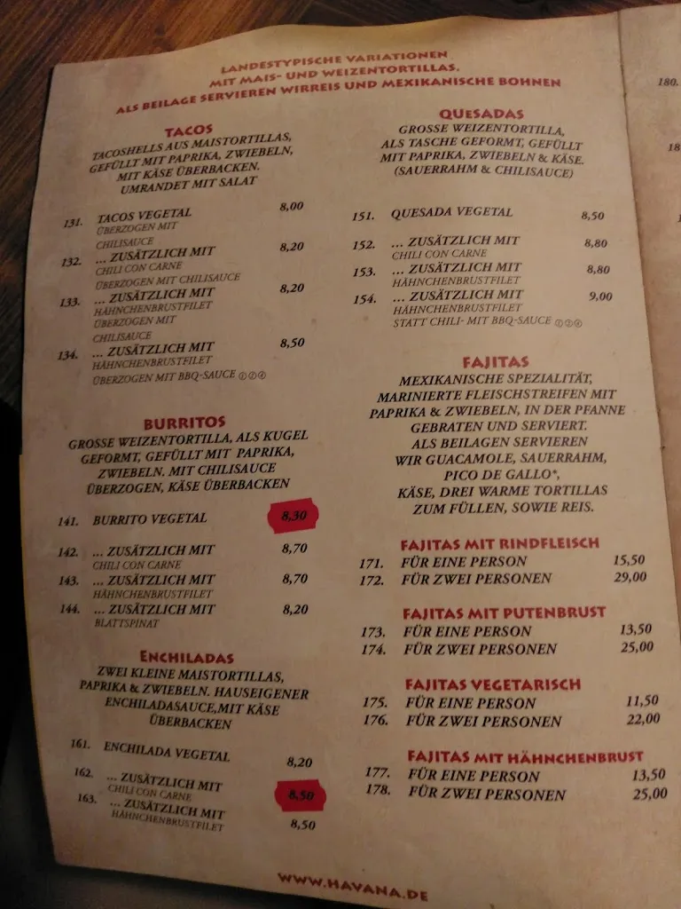 Menu_Bar y Restaurante Havana_Paderborn_immagine_2