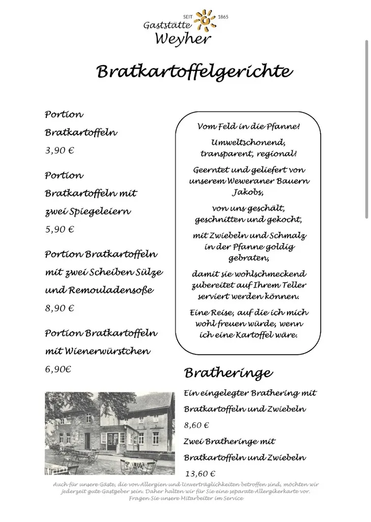 Menu_Gaststätte Weyher_Paderborn_immagine_1