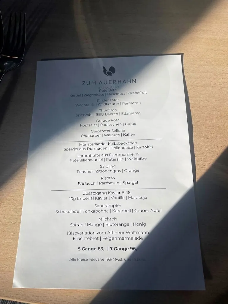 Menu_Zum Auerhahn Restaurant_Pulheim_image_1