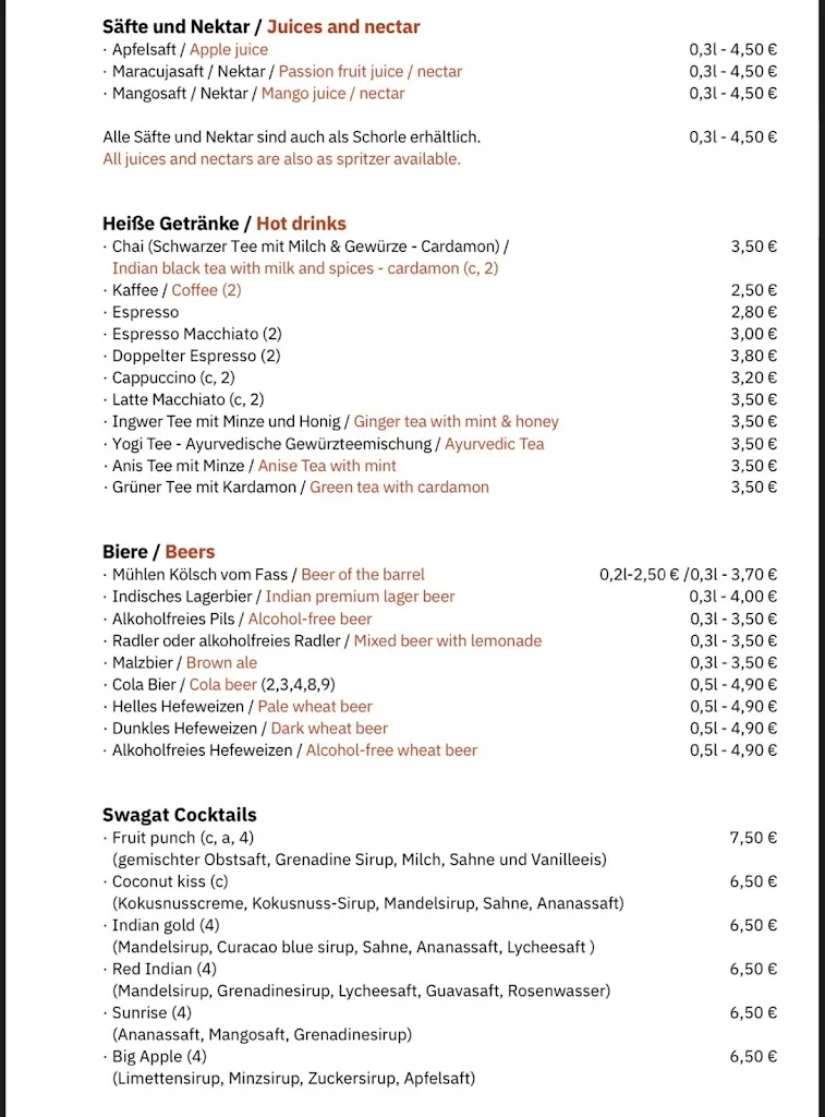 Menu_Restaurant Swagat_Pulheim_immagine_1