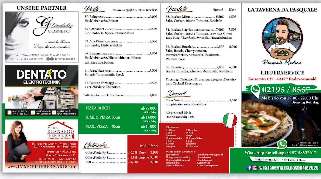 Menu_Pizzeria La Taverna da Pasquale_Radevormwald_image_1