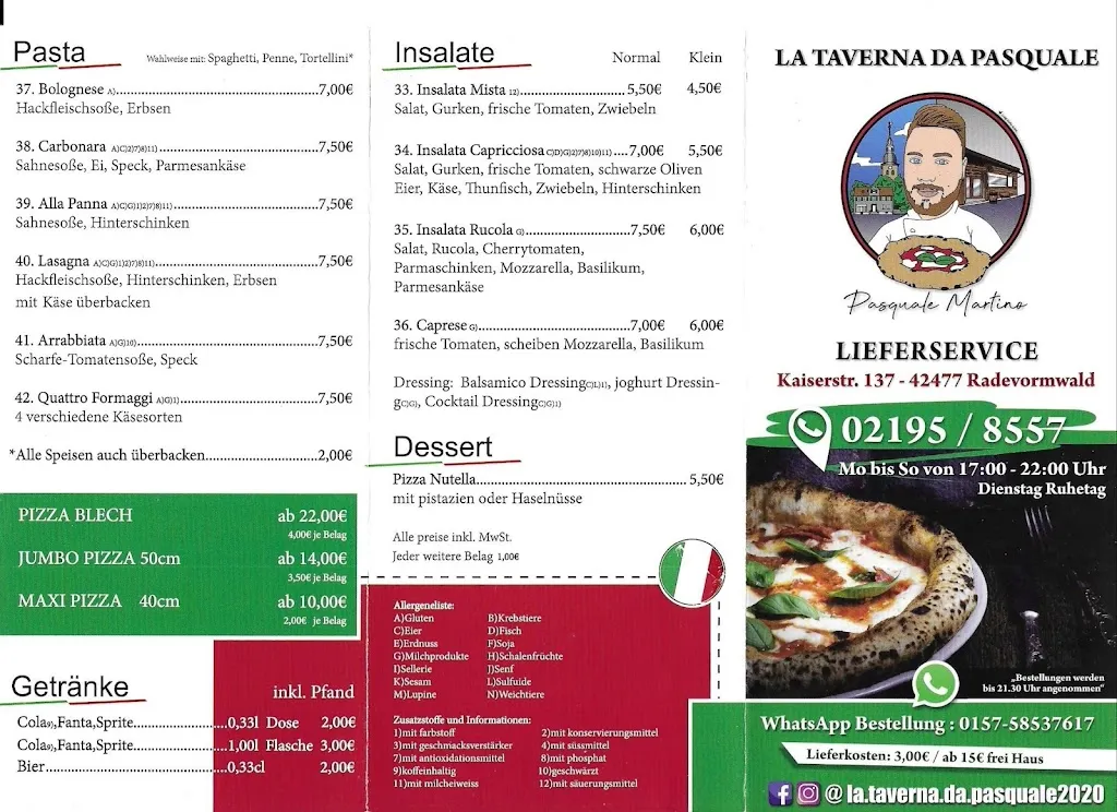 Menu_Pizzeria La Taverna da Pasquale_Radevormwald_image_2