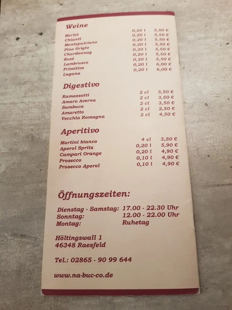 Menu_NA BUC CO Ristorante - Pizzeria_Raesfeld_immagine_2