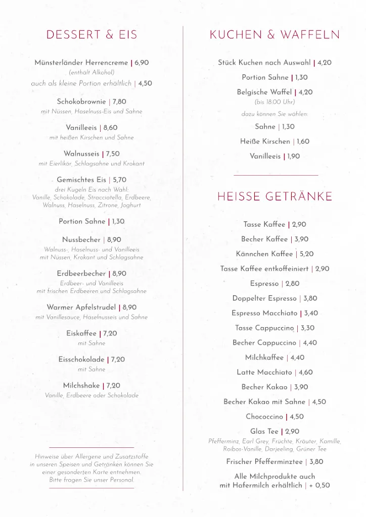 Menu_Restaurant Freiheit24 - Treffpunkt am Schloss_Raesfeld_immagine_1