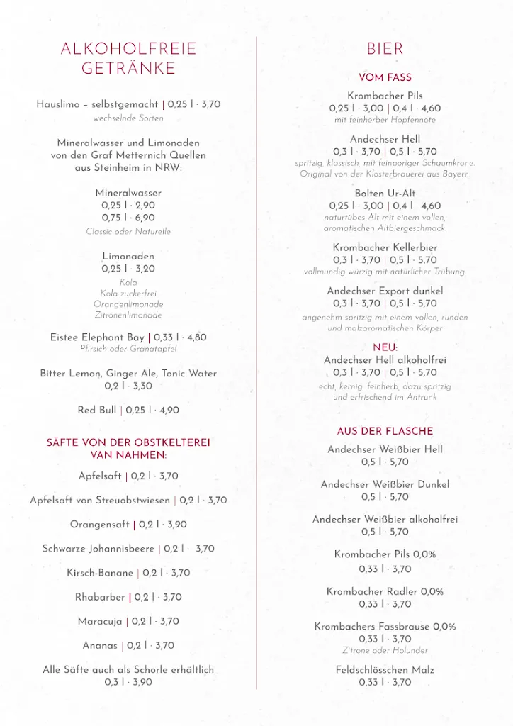 Menu_Restaurant Freiheit24 - Treffpunkt am Schloss_Raesfeld_immagine_2