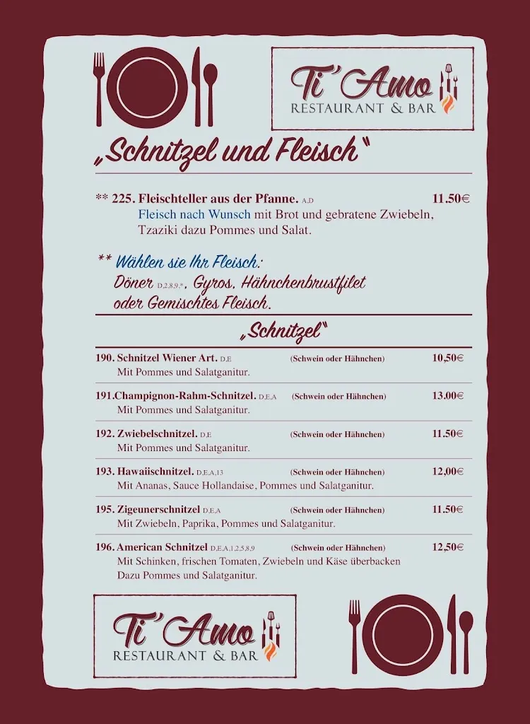 Menu_TiAmo Steinbeck-Recke - Restaurant & Bar - Pizza, Pasta, Burger & Mehr_Recke_image_1