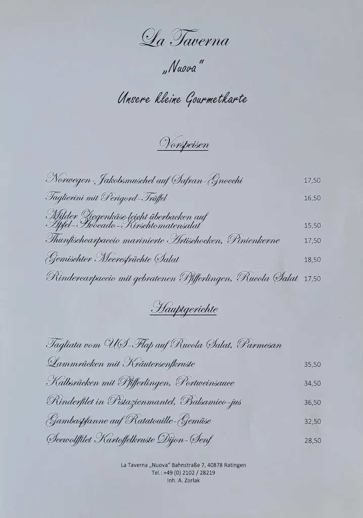 Menu_Restaurant La Taverna Nuova_Ratingen_image_1