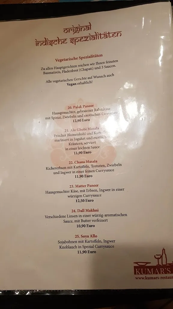 Menu_Kumar`s Restaurant Rheinbach_Rheinbach_immagine_3