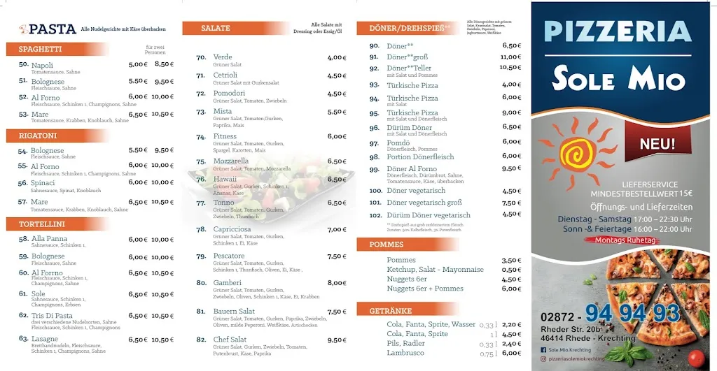 Menu_Pizzeria Sole Mio_Rhede_immagine_1