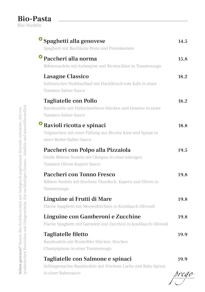 Menu_Prego Restaurant | Café | Bar Rheda-Wiedenbrück_Rheda-Wiedenbrück_immagine_2