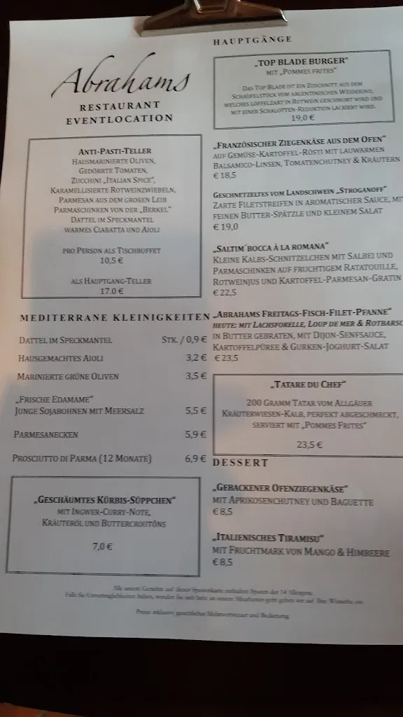Menu_Abrahams Restaurant & Eventlocation_Rheda-Wiedenbrück_image_1