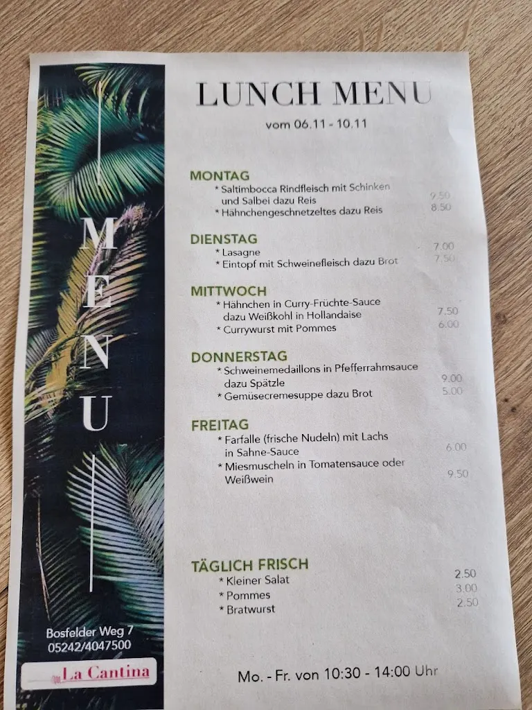 Menu_La Cantina_Rheda-Wiedenbrück_image_1