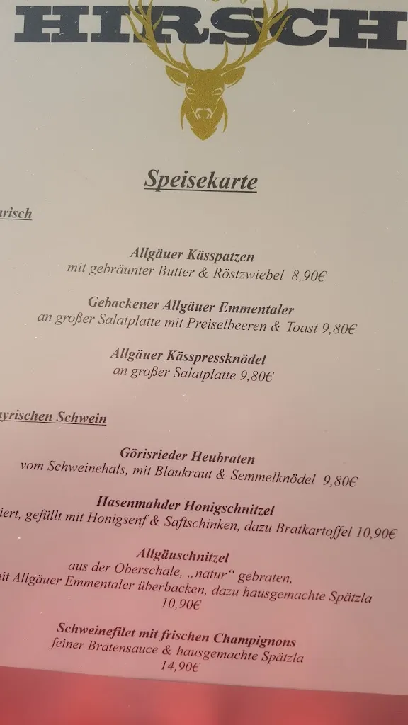 Menu_Gasthof zum Hirsch_Görisried_immagine_3