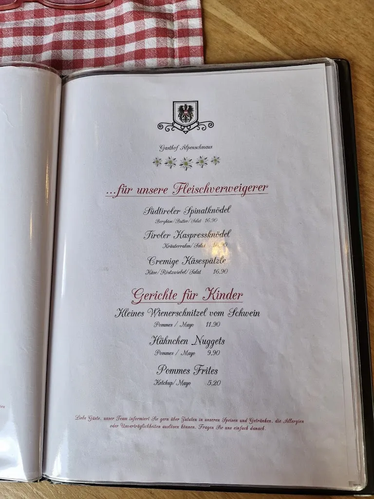 Menu_Gasthof Alpenschmaus beim Österreicher_Roetgen_image_2