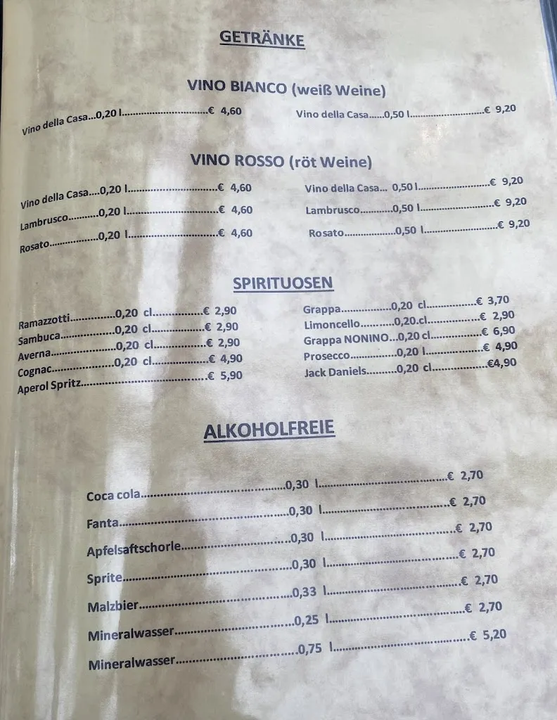 Menu_Pizzeria-Ristorante Zia Lucia_Rheine_image_1