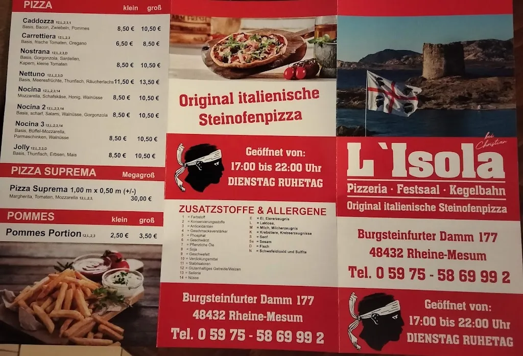 Menu_L'Isola bei Christian Festsaalkegelbahn_Rheine_immagine_3