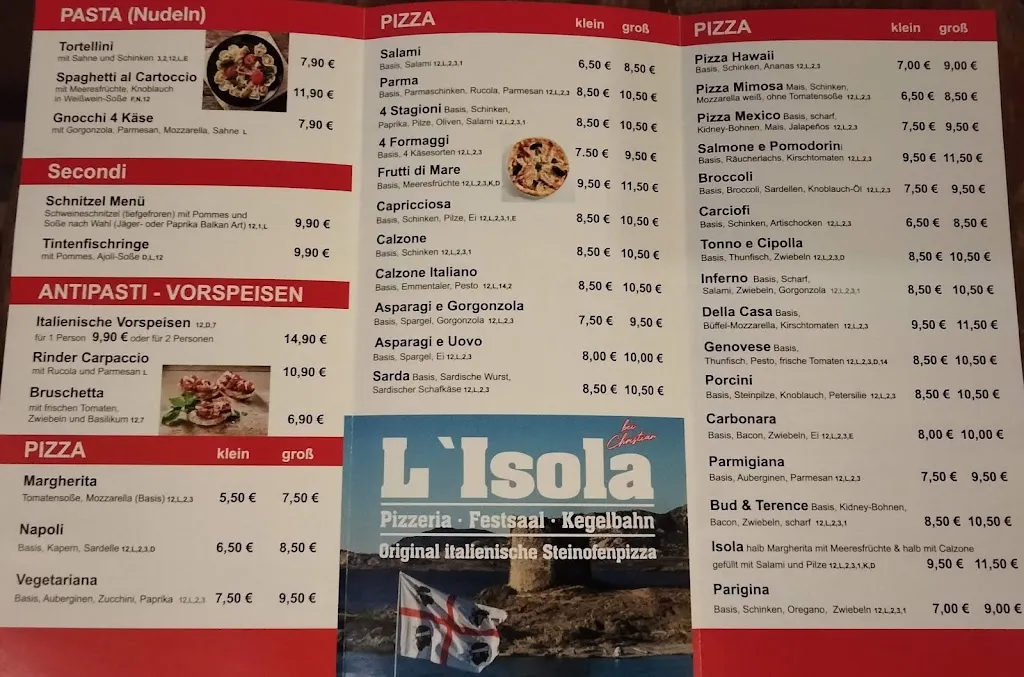 Menu_L'Isola bei Christian Festsaalkegelbahn_Rheine_immagine_4