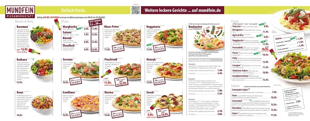 Menu_MUNDFEIN Pizzawerkstatt Rheine_Rheine_immagine_1