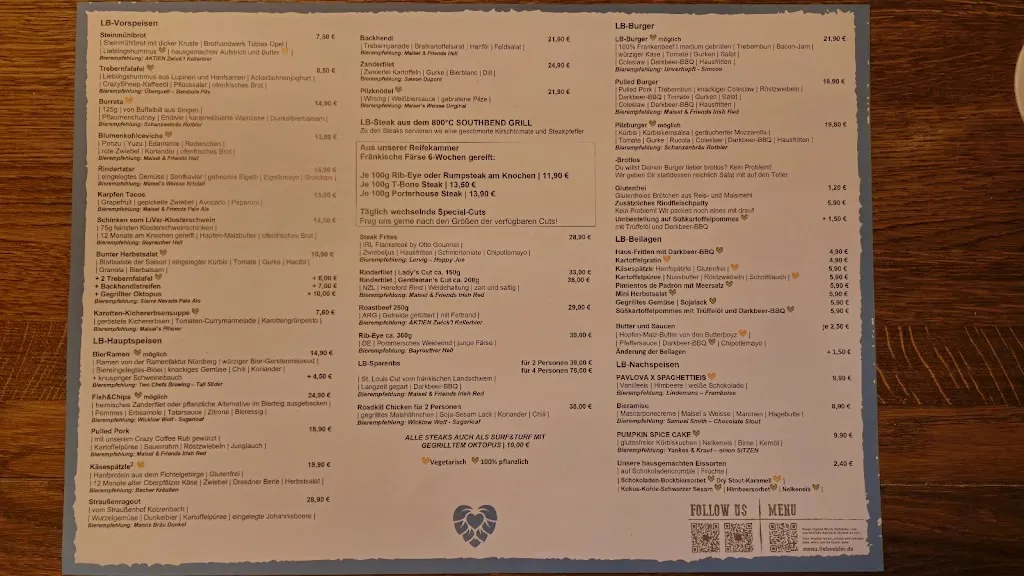 Menu_Liebesbier - Urban Art Hotel, Restaurant & Bar_Bayreuth_immagine_1