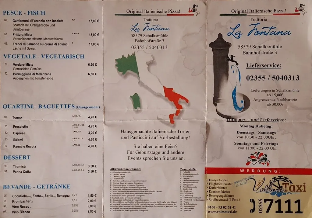 Menu_Trattoria La Fontana_Schalksmühle_image_1