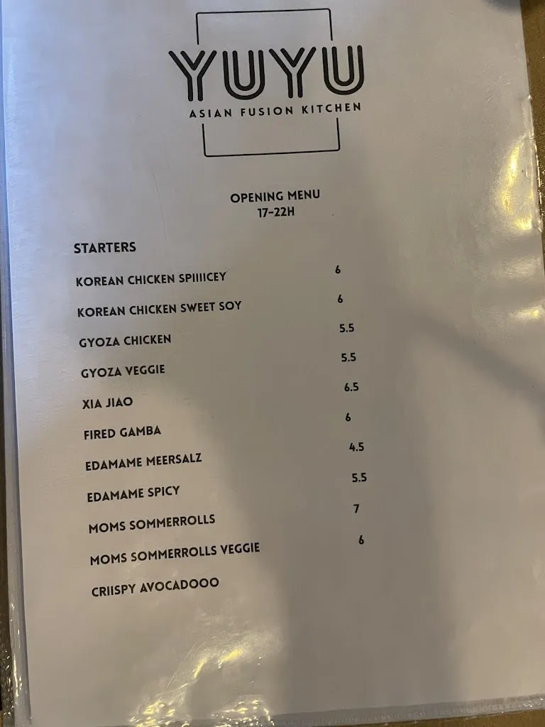 Menu_YUYU - asian fusion kitchen_Bayreuth_immagine_2