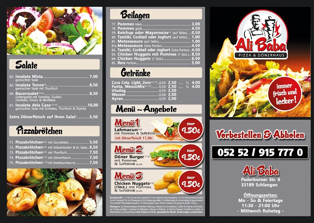 Menu_Ali Baba Pizza - und Dönerhaus_Schlangen_image_3