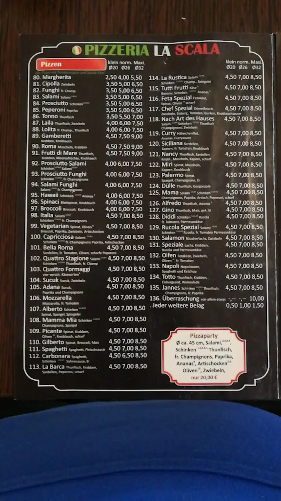 Menu_Pizzeria La Scala_Selm_imagen_3