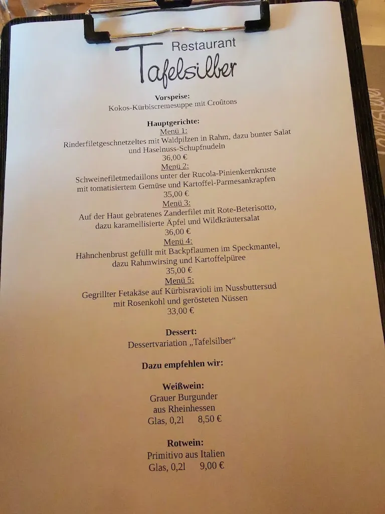 Menu_Restaurant Tafelsilber_Tönisvorst_immagine_1