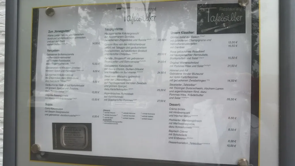 Menu_Restaurant Tafelsilber_Tönisvorst_immagine_2