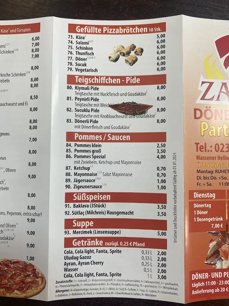 Menu_ZAFER - Döner • Pizza_Unna_immagine_2