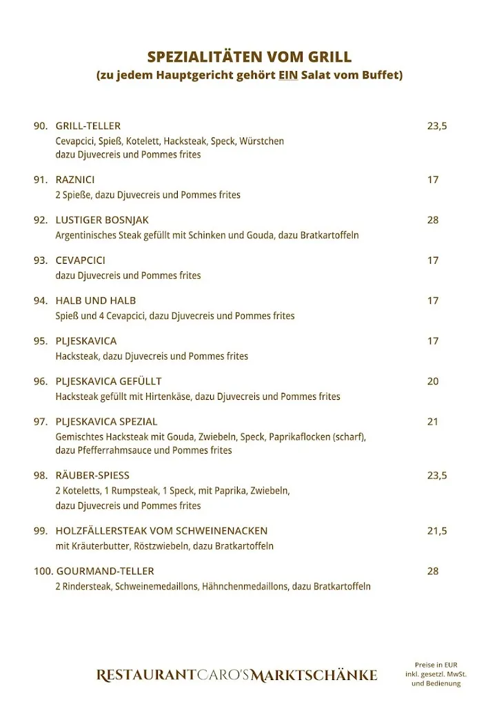 Menu_Restaurant Caro´s Marktschänke_Wesel_immagine_3